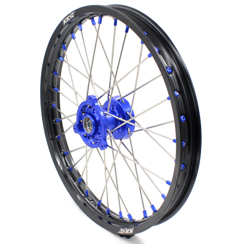 KKE 19/16 Wheels for Yamaha YZ80 1990-2001 YZ85 2002-2025 Kid's Dirt Bike Rim Set 1.6*19" / 1.85*16" Blue Nipples
