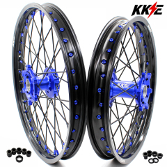 for YZ125 YZ250F - KKE 21/19 CNC Dirt Bike Wheels fit Yamaha YZ125 YZ250 1999-2025 YZ250F YZ450F Black Spokes