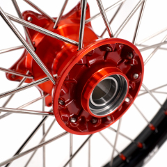 KKE 21/18 Enduro Casting Wheels Rims set Compatible with KTM EXC-F 125 2003-2025 Orange Hub/Nipple