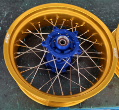 for Tenere 700 -- KKE Wheels Compatible with Yamaha Tenere 700 2019 - 2025 Silver Nuts 3.5*17" / 5.0*17"
