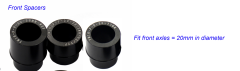 KKE Black Front Spacers Bushings for KKE Wheels that for YZ125 YZ250 fit 20mm Front Axle