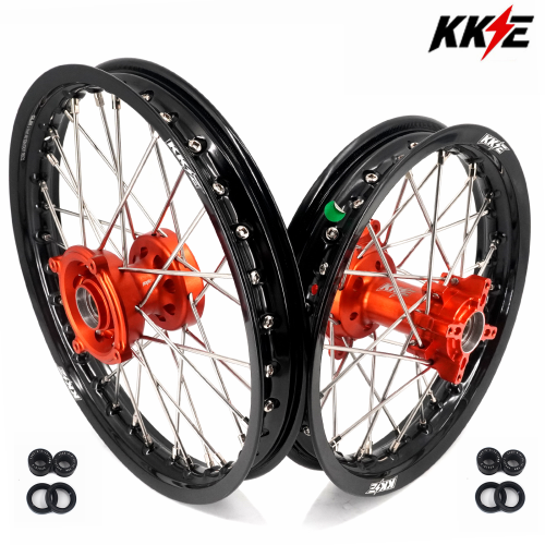 Compatible with KTM 65 SX 2025 - 2026 Husavarna TC 65 / Gas Gas MC 65-- KKE 1.4*14"/1.6*12" Kid's Motorcycle Wheels Rims (Orange Hub, Red Hub, Blue Hub, Silver Hub)