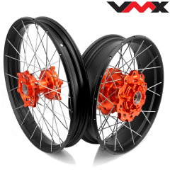for KTM 1290 / 1090 / 890 / 790 --VMX 21/18 Tubeless Wheels for KTM 1090 Adventure R 2017-2019 / KTM 1290 Adventure 2017-2020 Orange Hub