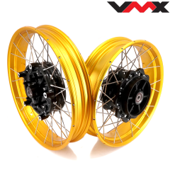 VMX Tubeless Wheelsfit Triumph Scrambler 400X 2024-2025 -- 2.5*19"/3.5*17" (Black Hub/ Red Hub / Black Rim/ Gold Rim)