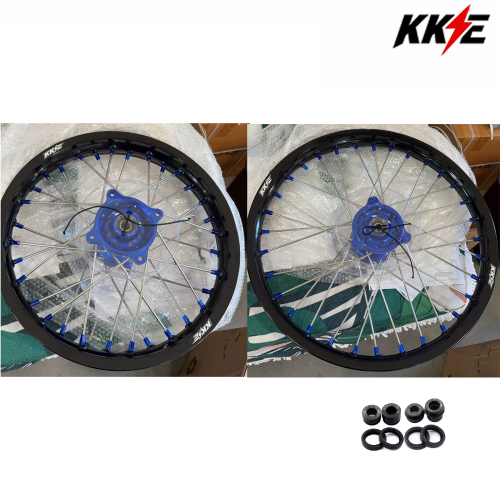 19/16 Returned Wheels for Yamaha YZ80 1990-2001 YZ85 2002-2025 Kid's Dirt Bike Rim Set 1.6*19" / 1.85*16" Blue Nipples