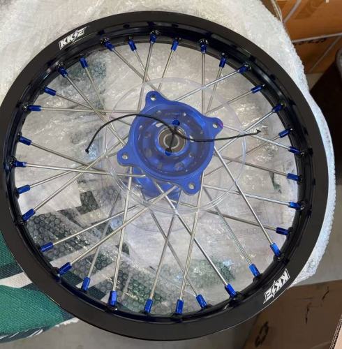 19/16 Returned Wheels for Yamaha YZ80 1990-2001 YZ85 2002-2025 Kid's Dirt Bike Rim Set 1.6*19" / 1.85*16" Blue Nipples