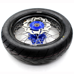 KKE 3.5/4.25*17 Supermoto Wheels Set With CST Tire Fit SUZUKI DR650SE 1996-2021 With Blue Cush Hub