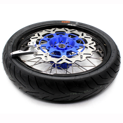 KKE 3.5/4.25*17 Supermoto Wheels Set With CST Tire Fit SUZUKI DR650SE 1996-2021 With Blue Cush Hub