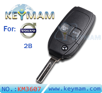 Volvo 2 button remote control folding key shell