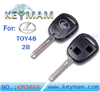 Lexus TOY48 2 button remote key  shell for Silver Logo