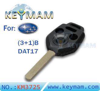Subaru 3+1 button remote key shell