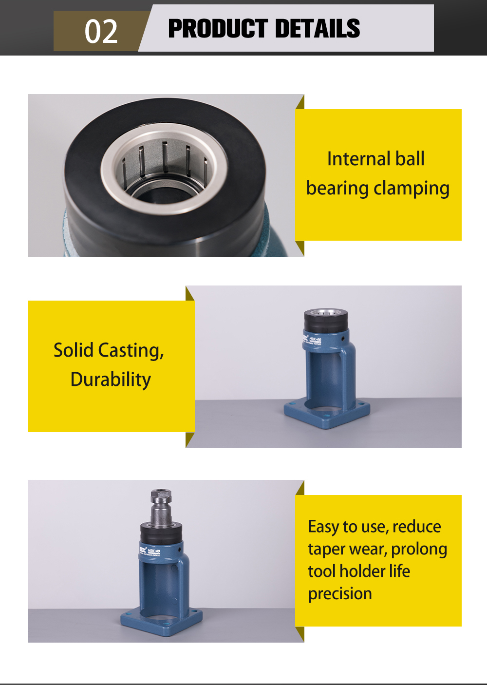 SFX HSK-32/40/50/63 Bearing Tightening Fixture Tool Holder Lock Seat Fits HSK A/B/C/D/E/F Tool Holder