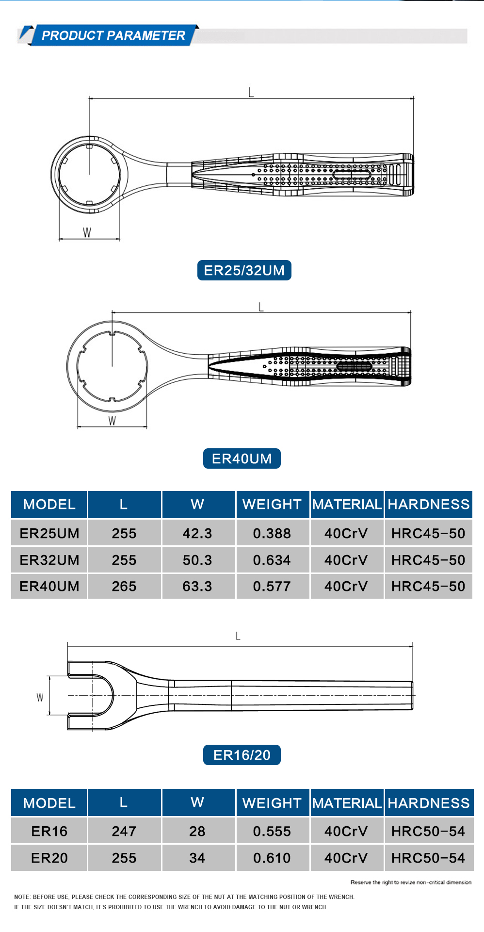 SFX ER16 Integral-type Nut Spanner Wrench For ER16 Nuts
