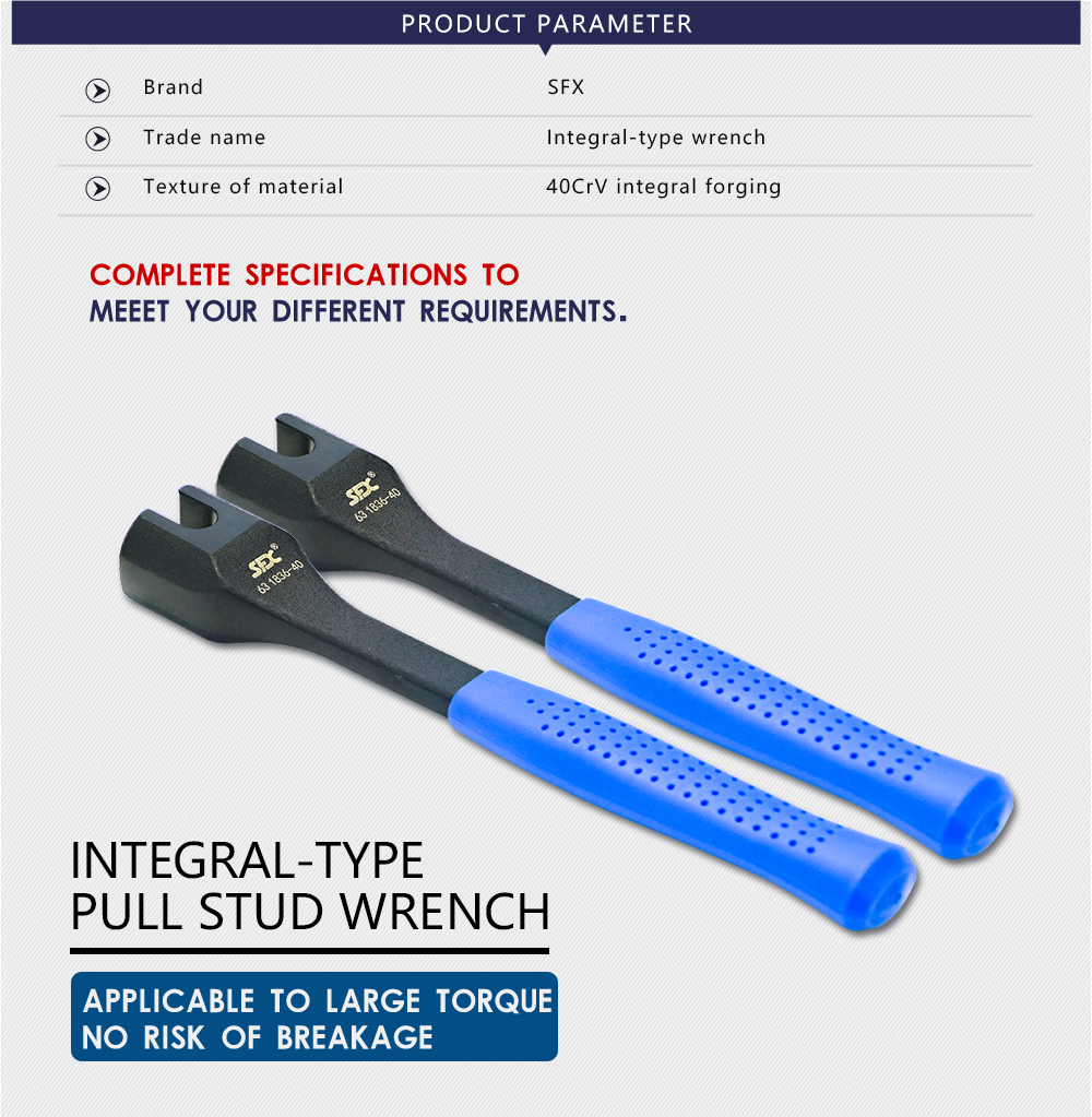 Integral-type Pull Stud Wrench for MAZAK-BT40 Pull Studs