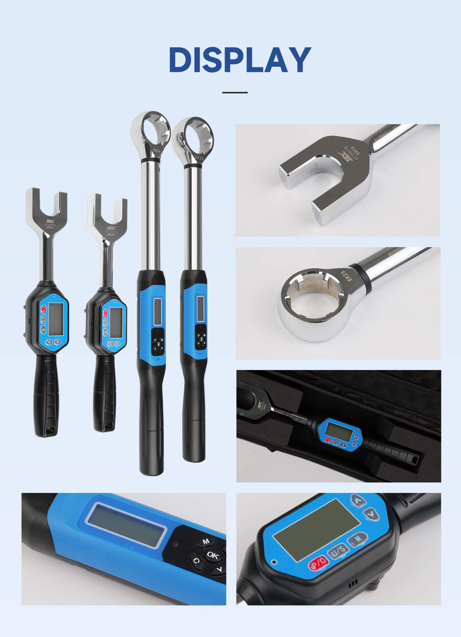 Digital Torque Wrenches for Remove and Install ER16 ER20 ER25 ER32 Collet Nut 