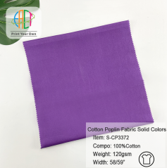 S-CP3372 Wholesale Solid 100% Cotton Poplin Fabric 120gsm MOQ 100m