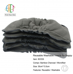 BCE05 5 Layers Reusable Washable Inserts Boosters Liners For Pocket Cloth Nappy Diaper Microfibre Bamboo Charcoal Insert， MOQ=5 Pieces