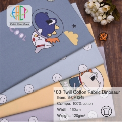 S-CP1248 Twill 100% Cotton Poplin Fabric Printed Dinosaur,120gsm,160cm,MOQ=50m