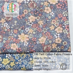 S-CP1256 Twill 100% Cotton Poplin Fabric Printed Flowers,120gsm,160cm,MOQ=50m