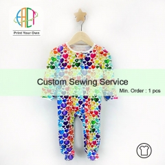 BC005 Custom Sewing Service For Baby Romper Clothes, Long Sleeve Pajamss With Your Own Design