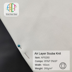 APS260 Custom Printed Air Layer Scuba Fabric 95%Polyester 5%Spandex, 260gsm