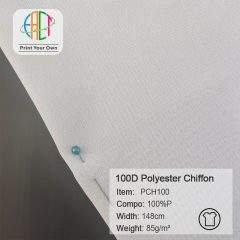 PCH100 Custom Printed 100D Polyester Chiffon Dress Fabric 100%P 85gsm