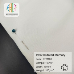 PFM100 Custom Printed Poly Weft Twist Imitation Memory Fabric 100gsm