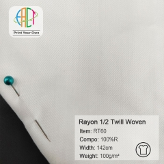 RT60 Custom Printed Rayon 1/2 Twill Woven Fabric 100%R 100gsm