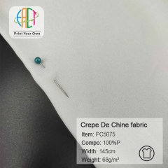 PC5075 Custom Printed Poly Crepe De Chine Fabric 100%P 68gsm