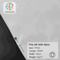 PPS83 Custom Printed Poly Silk Faille Fabric 100%P 83gsm