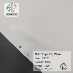 SDC70 Custom Printed Pure Silk Crepe De Chine Fabric 100%Silk 70gsm