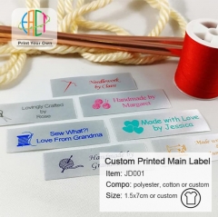 JD001 Custom Printed Main Label for Clothing Sewing Accessories