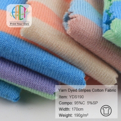 YDS190 Wholesale Yarn Dyed Stripes Cotton Fabric 190gsm MOQ 25KG as a roll