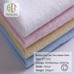 BTT250 Wholesale Bamboo Polyester Terry Towel Fabric for Baby Diaper Accessories 250gsm MOQ 25kg