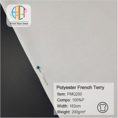 PMQ200 Custom Printed Polyester French Terry fabric 100%P, 200gsm