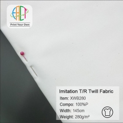 XWB280 Custom Printed Imitation T/R Twill Fabric 100%P, 280gsm