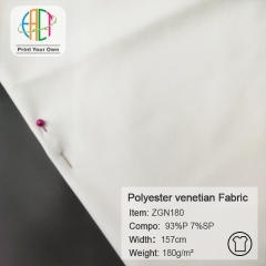 ZGN180 Custom Printed Polyester Venetian Fabric 93%P 7%SP 180gsm