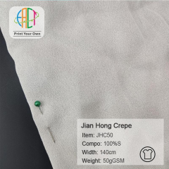 JHC50 Custom Printed JianHong Crepe Fabric 100%Silk 12mm, 50gsm