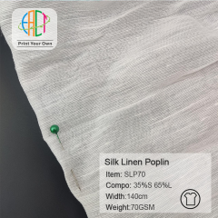 SLP70 Custom Printed Silk Linen Poplin Fabric 35%S 65%L 17mm, 70gsm