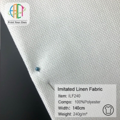 ILF240 Custom Printed Imitated Linen Fabric 100%P 240gsm