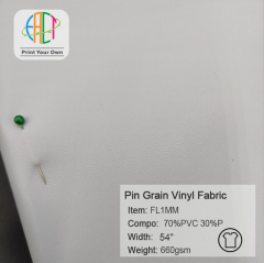 FL1MM Custom Printed Pin Grain Vinyl Fabric 70% PVC 30% P 660gsm