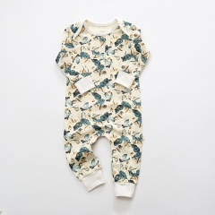 G016 Infant Printed Boys and Girls Spring envelope Collar Romper