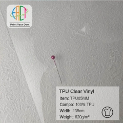 TPU05MM Custom Printed TPU Clear Vinyl Fabric 100% TPU 620gsm