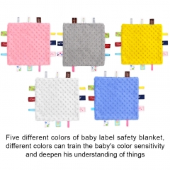R014 10 PC Soft Baby Tag Blanket,25x25CM Cute Taggy Security Blanket, Colorful Label Blanket Gift for Baby