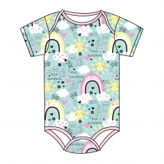 G022 Custom Baby Girl Modal Floral Bodysuits Onesies Newborn to Infant