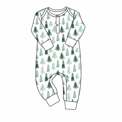 G016 Infant Printed Boys and Girls Spring envelope Collar Romper