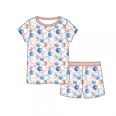 G012 Boys' Short Sleeve T-shirt Set Summer New Cartoon Print