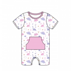 BC010 Custom Sewing Service For Baby Jumpsuit, Short Sleeve Kids Romper Playsuit With Your Own Design