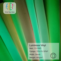 YG10MD  Custom Printed Luminous/Noctilucent Vinyl 70% 480gsm PU, 30%P