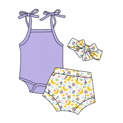 G041 Customized  Cute 2 Pieces Set Children's Sleeveless Swimsuit for Girls Kids
